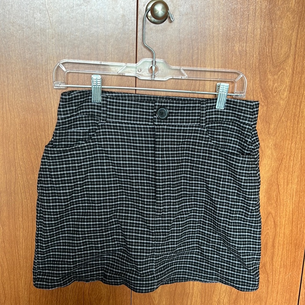 Black Plaid Mini Skirt